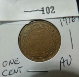 1916 Canada Large Cent AU.