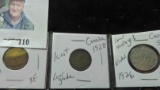 1920 Canada small cent, EF, low grade 1928 Canada Cent; & 1926 Canada Nickel VF-EF, low mintage.