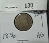 1836 Capped Bust Dime - AG