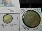 Couple of foreign coins containing Silver - Canada Dime & Mexican Peso - .1108 oz silver total