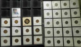 (12) 1947-58 Canada Cents & (20) 1975-1977  Canada Dimes, all carded and priced thirty years ago. Th