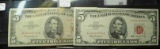 Group of 2 Series 1963  $5 Red Seal US Notes