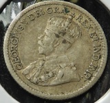1916 Canada 5 cent silver - F/VF - .0336 oz silver