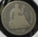 1872 Seated Liberty Half Dime - G
