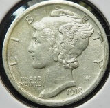 1918 Mercury Dime - AU+