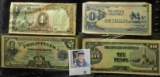 (3) pieces of World War II Japanese Occupation Currency and a Series 66 Philippines Two Peso Banknot