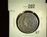 1857 Â  Large Cent - Newcomb 4, EF.