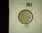1867 Shield Nickel - No Rays, VF.