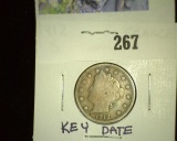 1912-S Liberty Nickel - Key Date, Fine.