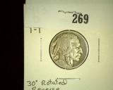 1913 D Buffalo Nickel, Type One, 30 degree rotated reverse, VG.
