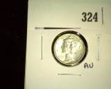 1942 P Mercury Dime, AU.