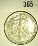 1942 P Walking Liberty  Half Dollar, AU.