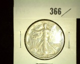1943Â P Walking Liberty  Half Dollar, AU.