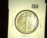 1943Â P Walking Liberty  Half Dollar, AU.