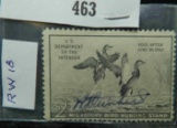 RW18 $2 U.S. Department of the Interior Migratory Bird Hunting Stamp, Signed.