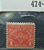 Scott J77 uncancelled One Dollar Postage Due Stamp.