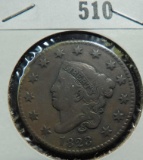 1823 U.S. Large Cent, Nice Key Date! Red Book value is $1100 in Fine, this one has a nice full Liber