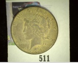 1924 S U.S. Silver Peace Dollar, some pock marks on the reverse.