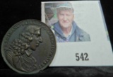 1646-1662 Bronze Medal of Ferdinand Charles-Archduke of Austria, 38mm, dark AU for type.
