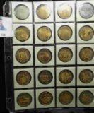 Plastic page containing twenty various Medals. Most are high grade. Includes 1961 Marshalltown, Iowa