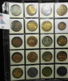 Plastic page containing twenty various Medals. Most are high grade. Includes a 1926 Sesquicentennial