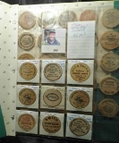 Missouri Wooden Nickel Collection. 36 pcs. In pages.
