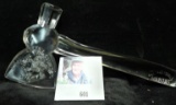 Clear Glass Axe. Made by the Libbey Glass Co. of Toledo, Ohio for the 1893 World's Fair. One side st