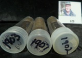 Partial tubes of 1902, 1903, & 1907 Indian Head Cents. Maybe 60-70 coins total.