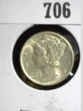 1935 P Mercury Dime, Brilliant Uncirculated. Split Bands.