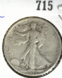 1918 S Silver Walking Liberty Half Dollar, Fine+.