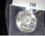 1963 D Franklin Half Dollar, BU. In Snaptight case.