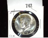 1964 D Gem BU Kennedy Silver Half Dollar.