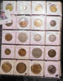 20-Pocket Plastic Page full of Medals, Tokens, and etc. All ready for the Coin show.