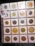 20-Pocket Plastic Page full of Medals, Tokens, and etc. All ready for the Coin show.