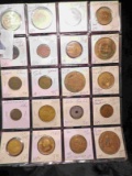 20-Pocket Plastic Page full of Medals, Tokens, and etc. All ready for the Coin show.