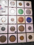 20-Pocket Plastic Page full of Medals and Tokens. All ready for the Coin show.
