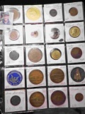 20-Pocket Plastic Page full of Medals, Tokens, and etc. All ready for the Coin show.