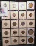 20-Pocket Plastic Page with (18) different Pennsylvania Transportation Tokens, McCormick Reaper Meda