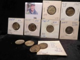 1942 D T.1 WW II era Nickel & (10) Silver World War II Jefferson Nickels, some are carded all need r