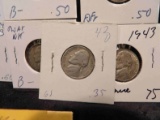 Blue Whitman Coin Folder with 32 coins; & 1941-75 Complete Set of Lincoln Cents in a blue Whitman fo