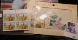 Block of Four Mint .65 p. Stamps, Mint condition; & mixed packet of Foreign Stamps.