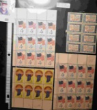 (40) Mint U.S. Stamps with a face value of $1.68 in four large blocks.