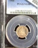 1846 U.S. Seated Liberty Dime, PCGS VG08.
