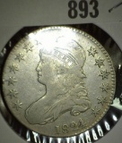 1824/1 Capped Bust Half Dollar, Fine.
