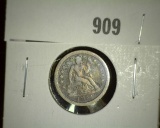 1851 New Orleans Mint U.S. Seated Liberty Dime, Fine.