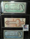 1867 1967 Centennial of Canadian Confederation Dollar; 1986 Bank of Canada $2; & 1954 Bank of Canada