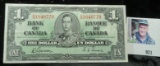 January 2, 1937 Bank of Canada One Dollar Banknote.