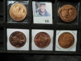 (5) different One Ounce Copper Medallions, all Brilliant Uncirculated.