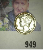 1926 S Mercury Dime, Scarce Date, EF.
