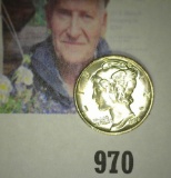 1938 D Mercury Dime, Gem BU FSB.